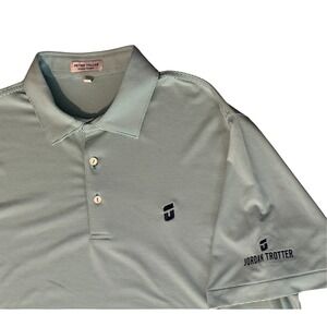 Peter Millar Jordan Trotter Golf Large Summer Comfort‎ Embroidered Green Polo